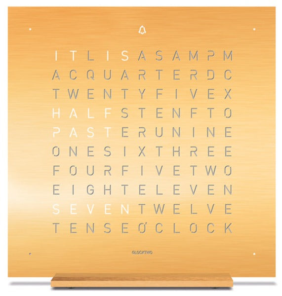 QLOCKTWO Earth 13.5 Golden Legend Table Clock Watch T4GENGD Image 1