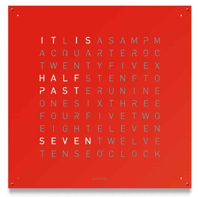 QLOCKTWO Earth 180 Red Pepper Wall Clock Watch Q180ENRPPC Image 1