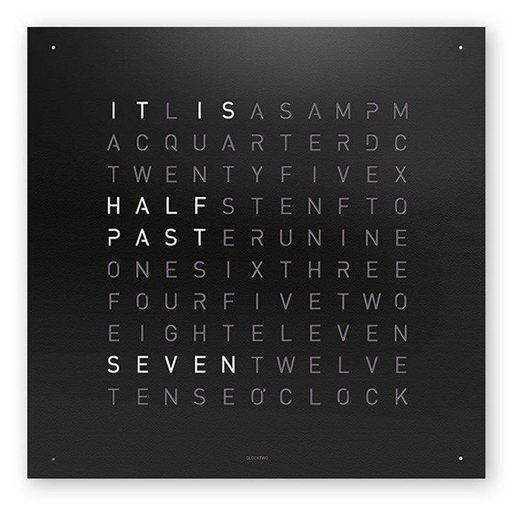 QLOCKTWO Earth 45 Black Pepper Wall Clock Watch QT4ENBLPC Image 1