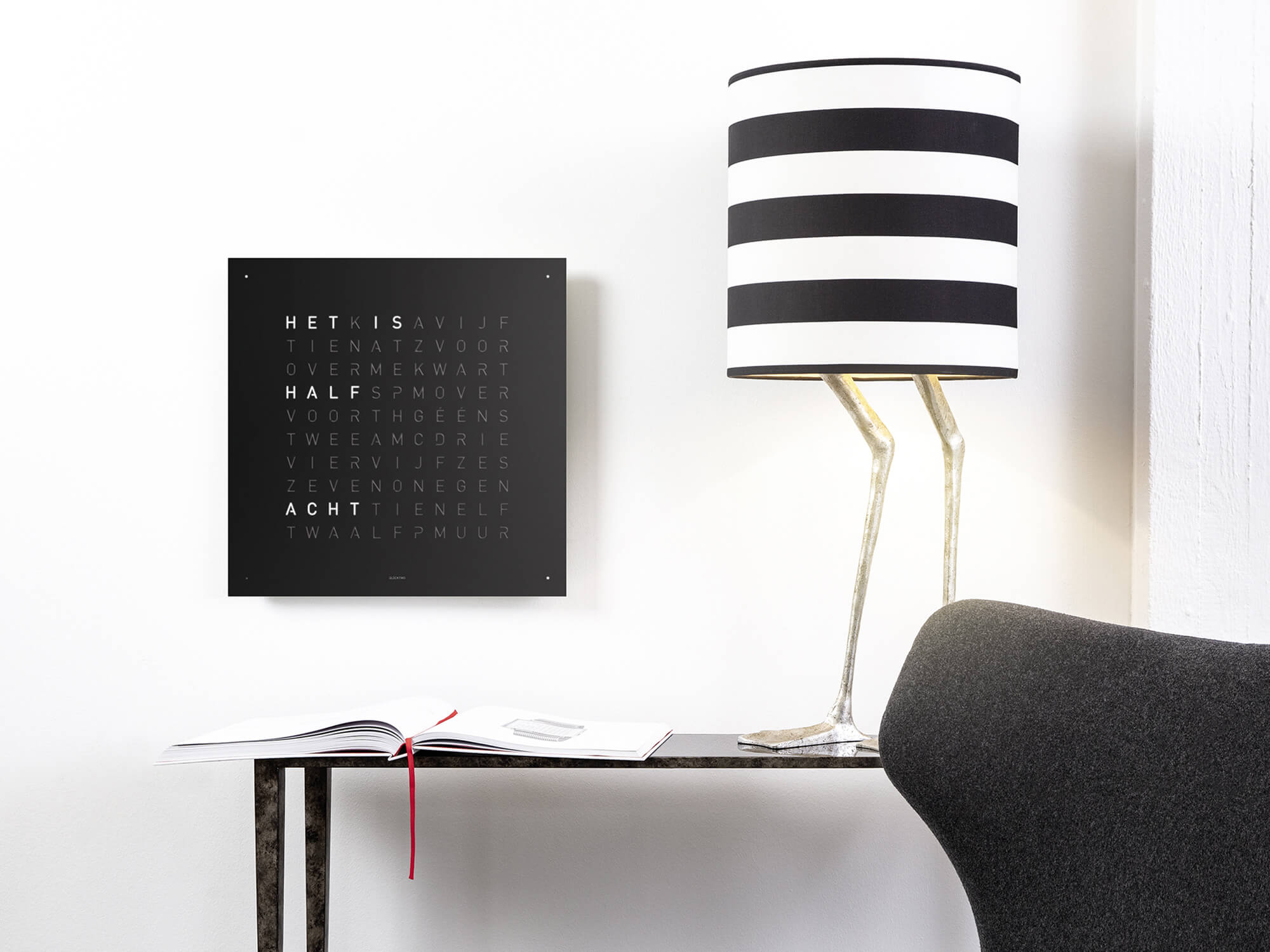 QLOCKTWO Earth 45 Black Pepper Wall Clock Watch QT4ENBLPC Image 7
