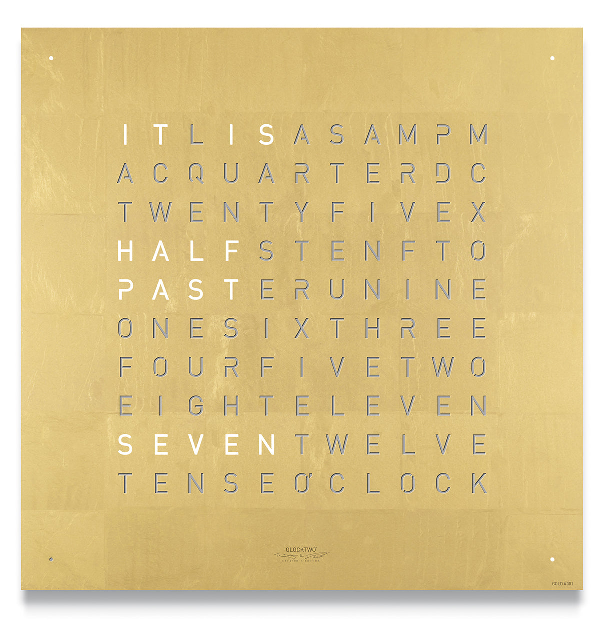 QLOCKTWO Earth 45 Creators Edition Gold Wall Clock Watch QT4ENGD Image 1
