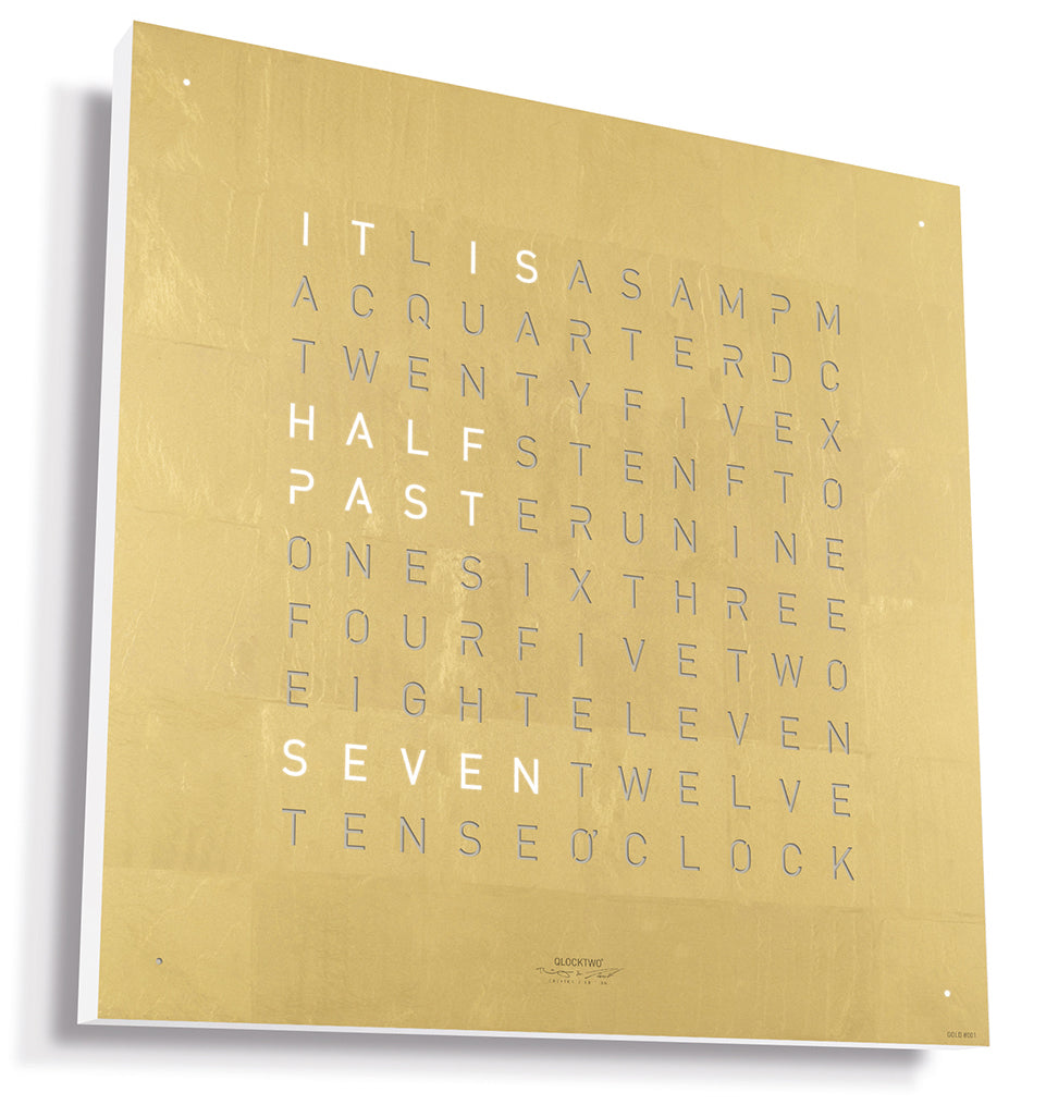 QLOCKTWO Earth 45 Creators Edition Gold Wall Clock Watch QT4ENGD Image 2