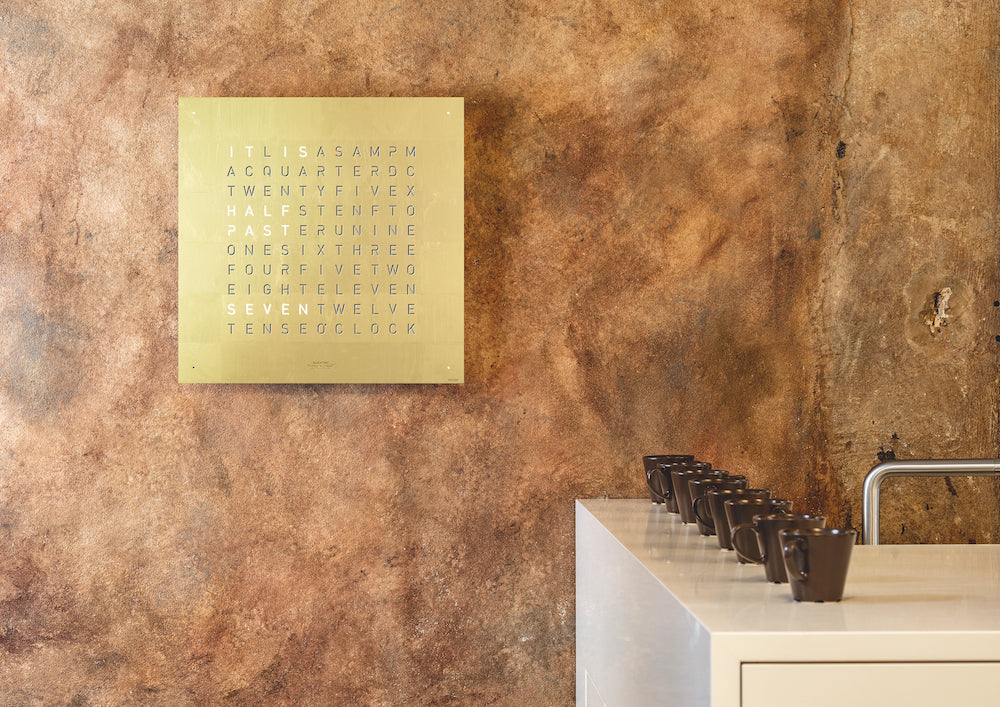 QLOCKTWO Earth 45 Creators Edition Gold Wall Clock Watch QT4ENGD Image 3