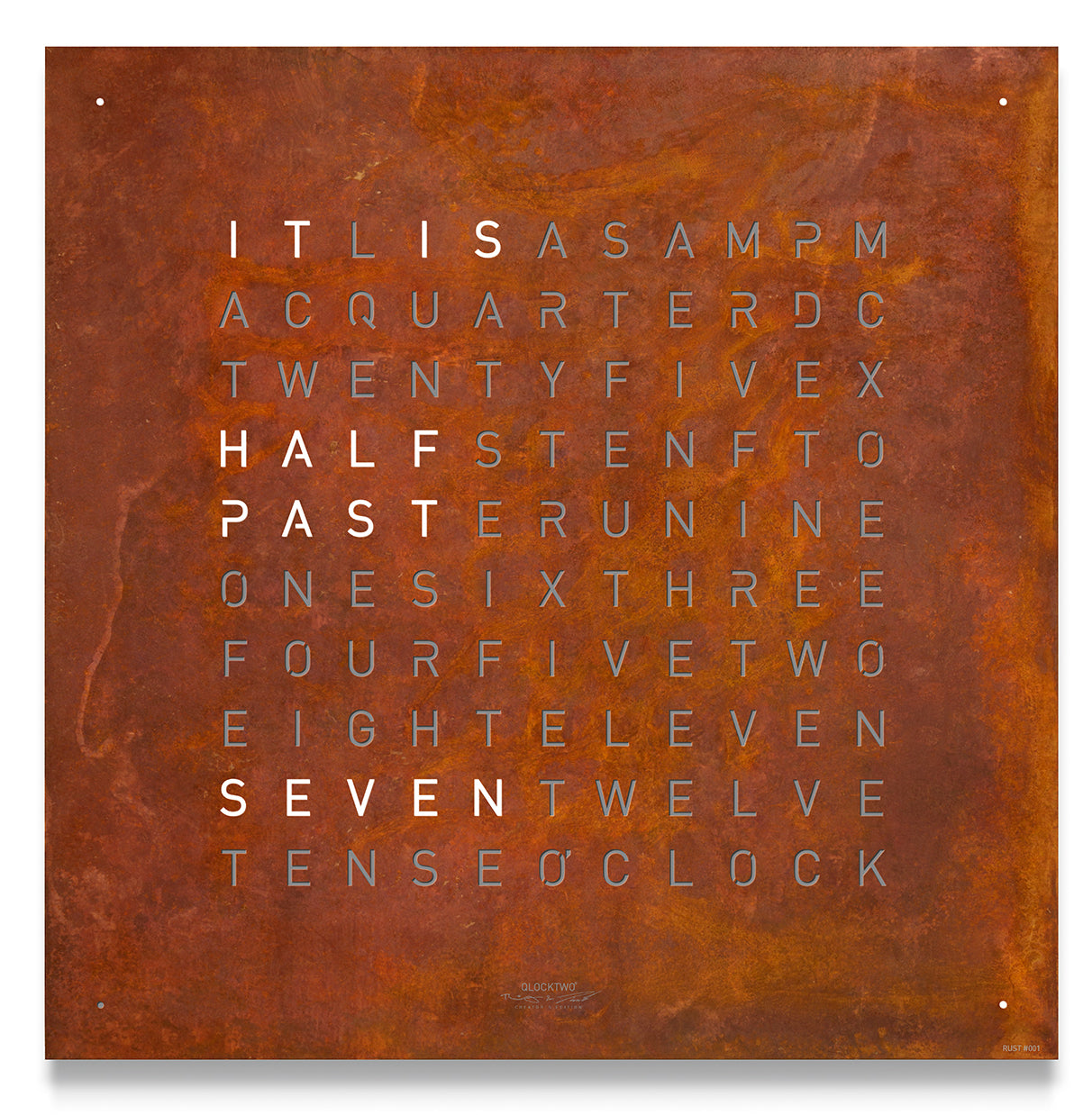 QLOCKTWO Earth 45 Creators Edition Rust Wall Clock Watch QT4ENRT Image 1