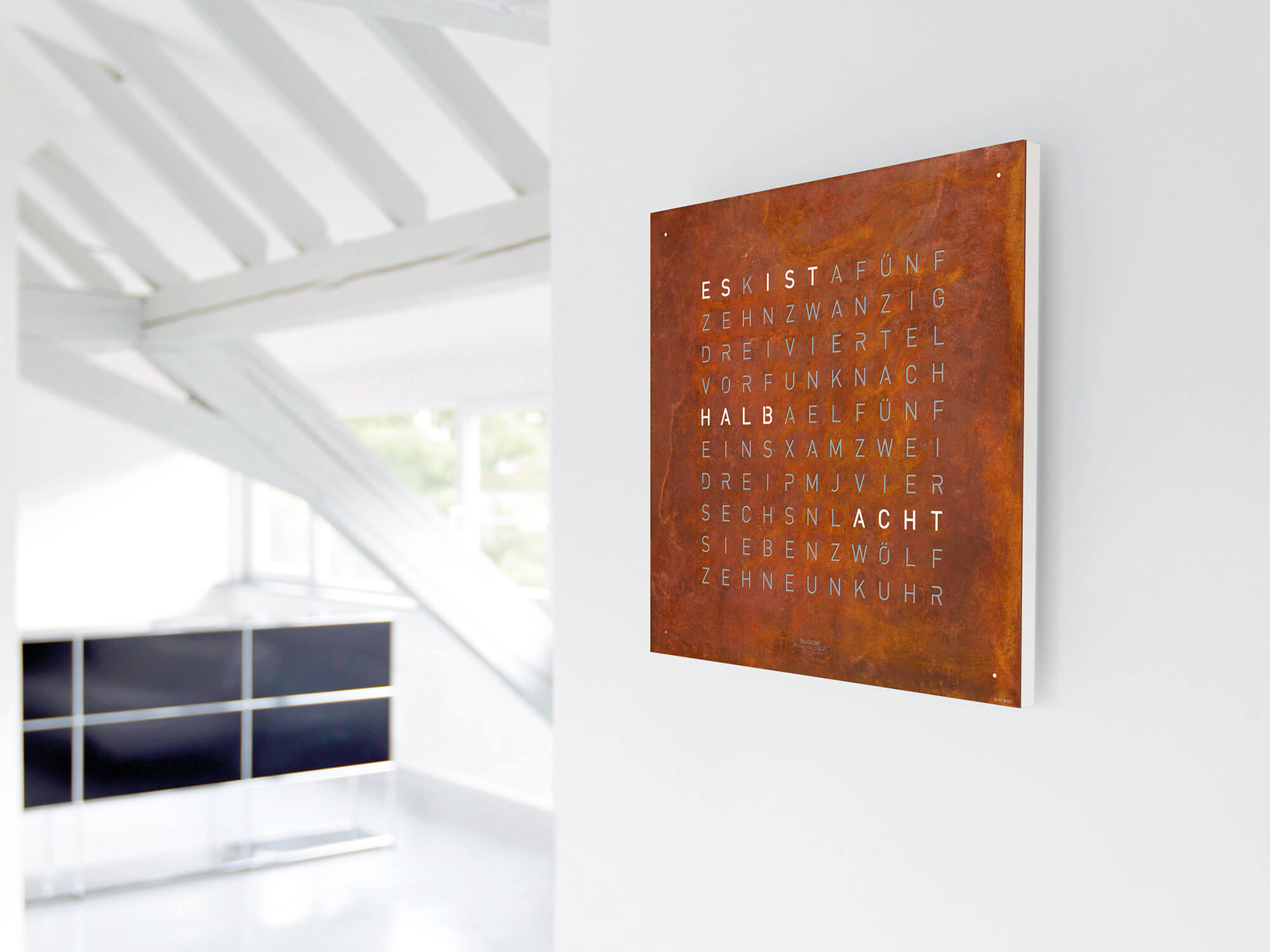 QLOCKTWO Earth 45 Creators Edition Rust Wall Clock Watch QT4ENRT Image 9
