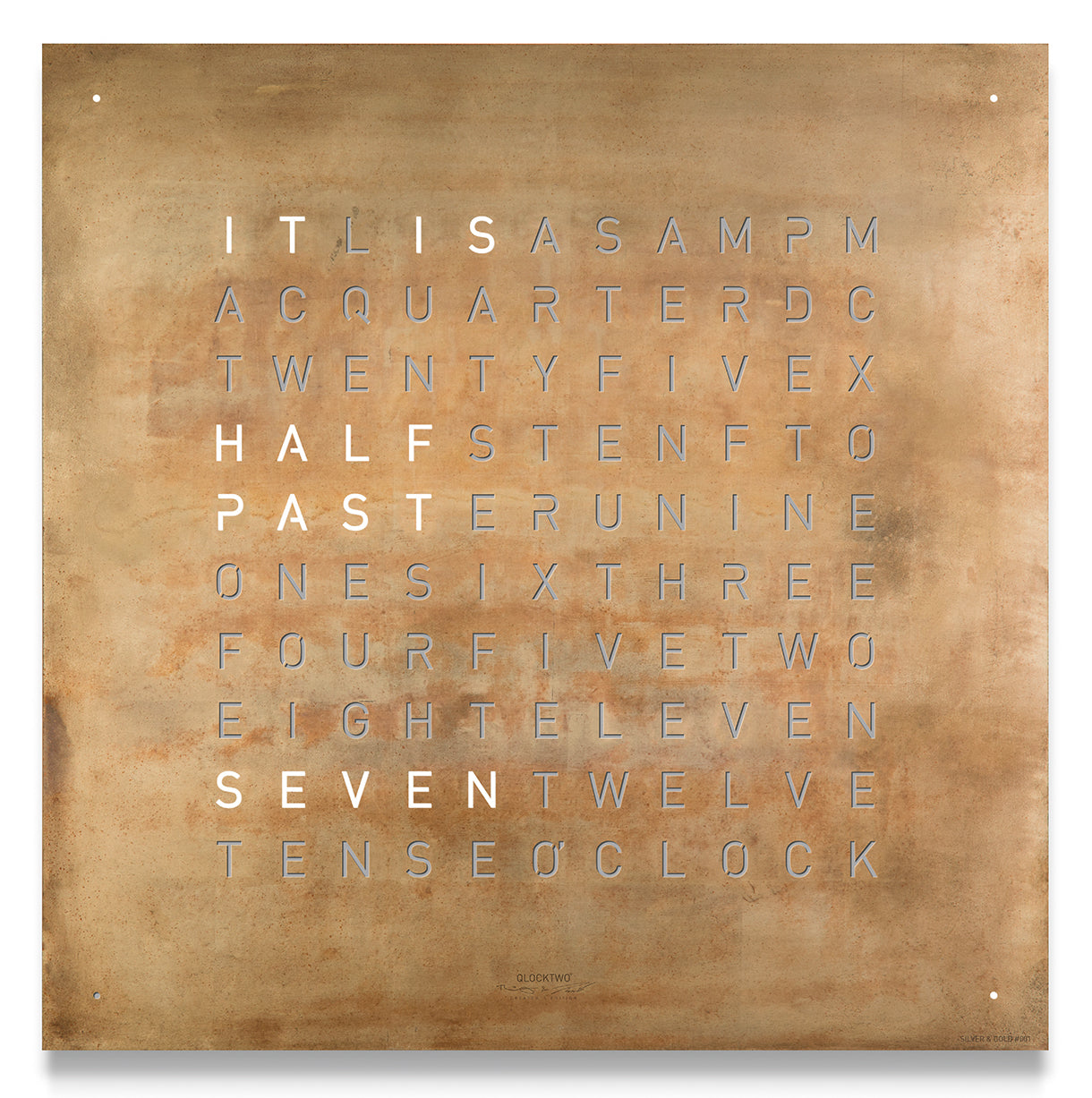 QLOCKTWO Earth 45 Creators Edition Silver & Gold Wall Clock Watch QT4ENSG Image 1