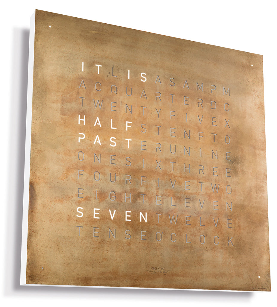QLOCKTWO Earth 45 Creators Edition Silver & Gold Wall Clock Watch QT4ENSG Image 2
