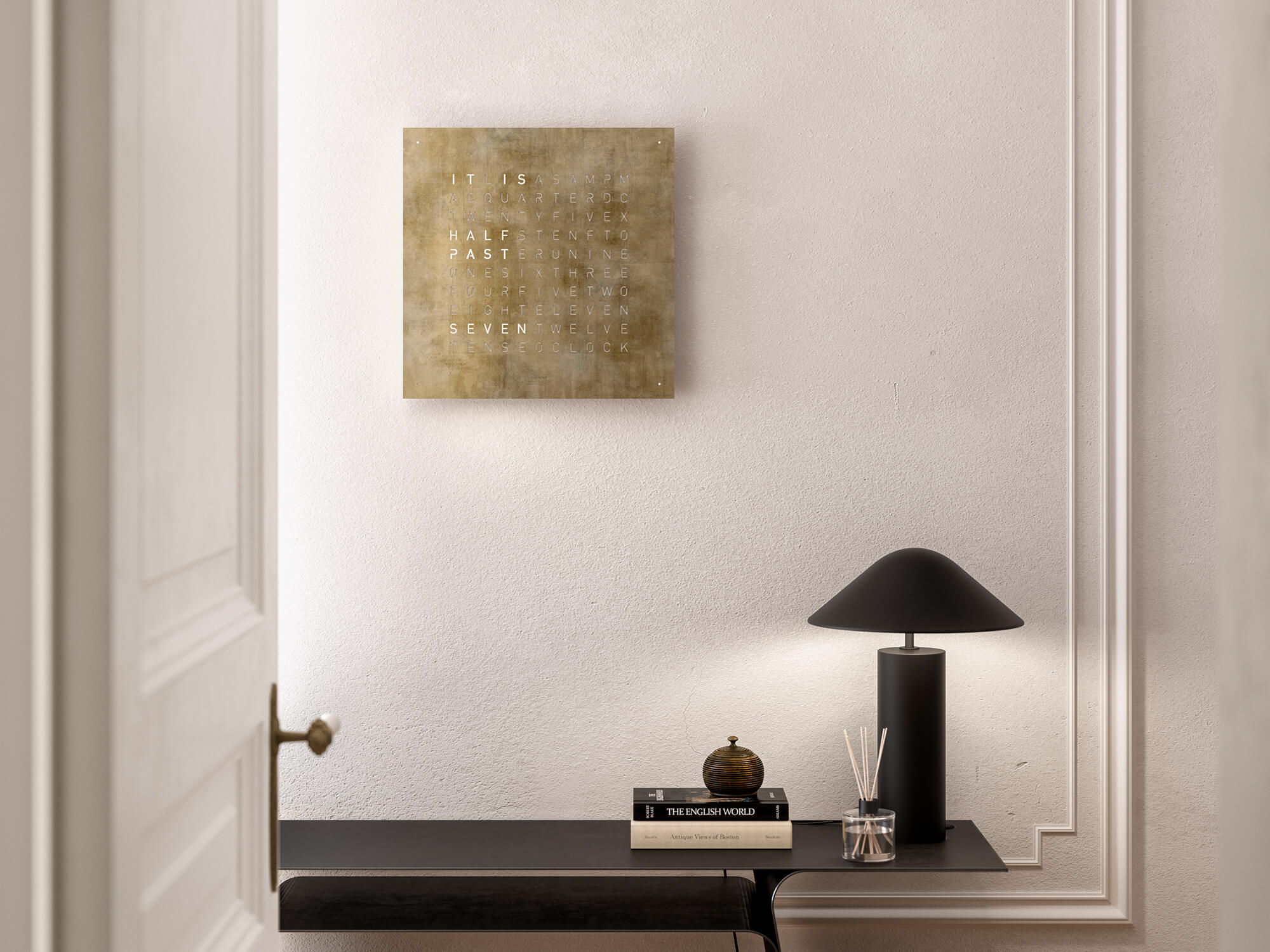 QLOCKTWO Earth 45 Creators Edition Silver & Gold Wall Clock Watch QT4ENSG Image 5