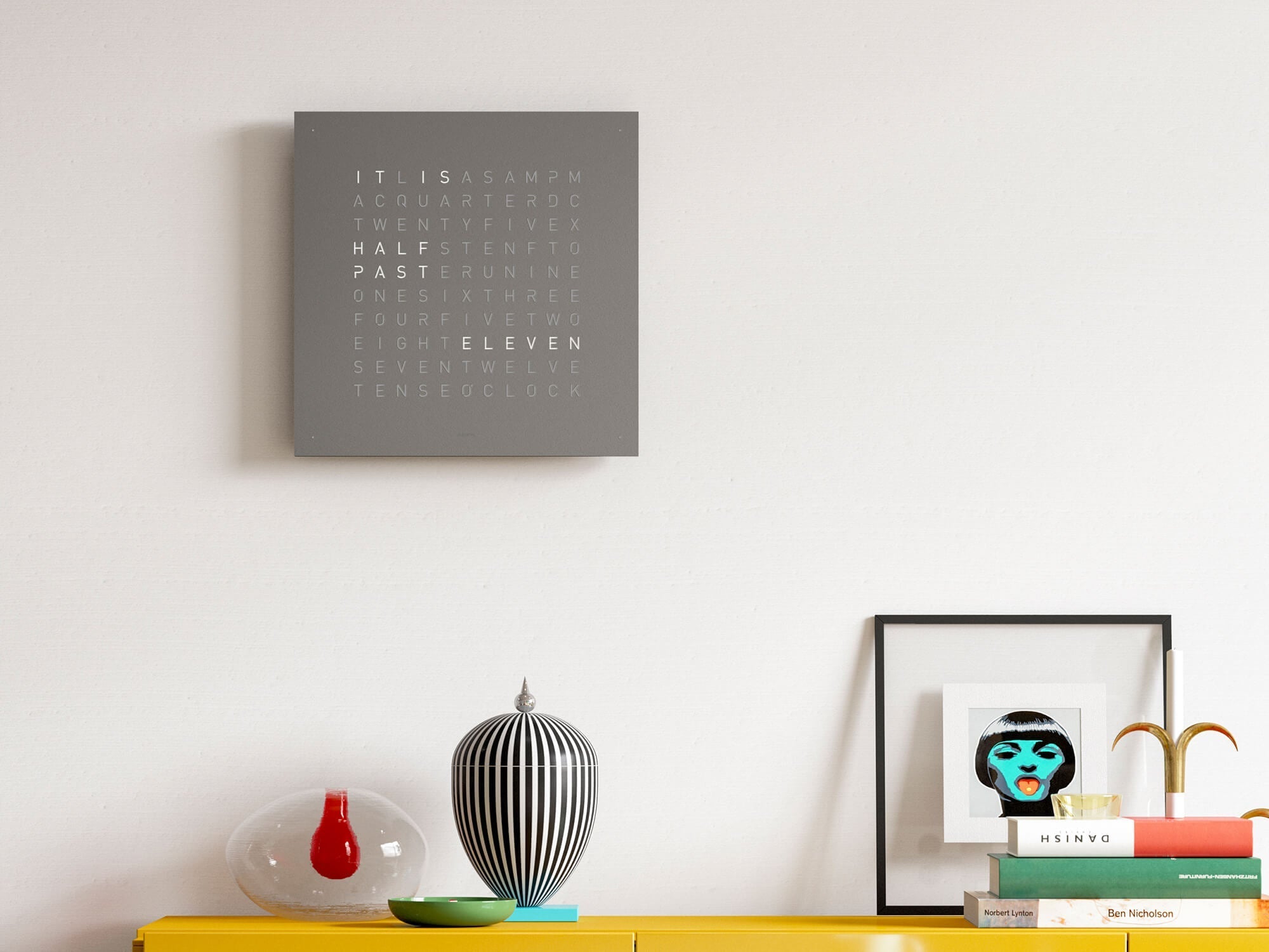QLOCKTWO Earth 45 Grey Pepper Wall Clock Watch QT4ENGRPC Image 4