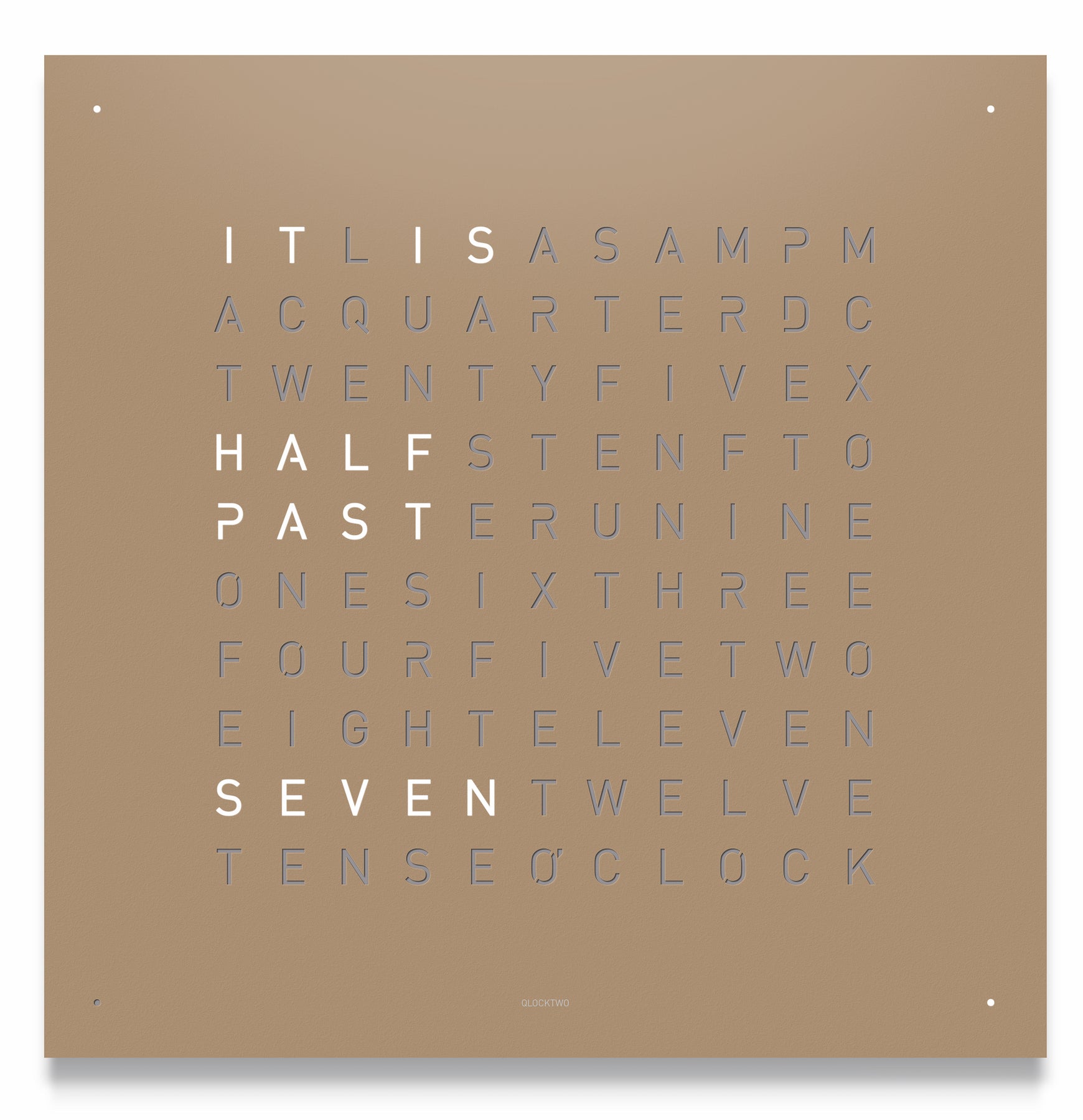 QLOCKTWO Earth 45 Hazelnut Wall Clock Watch QT4ENHAPC Image 1