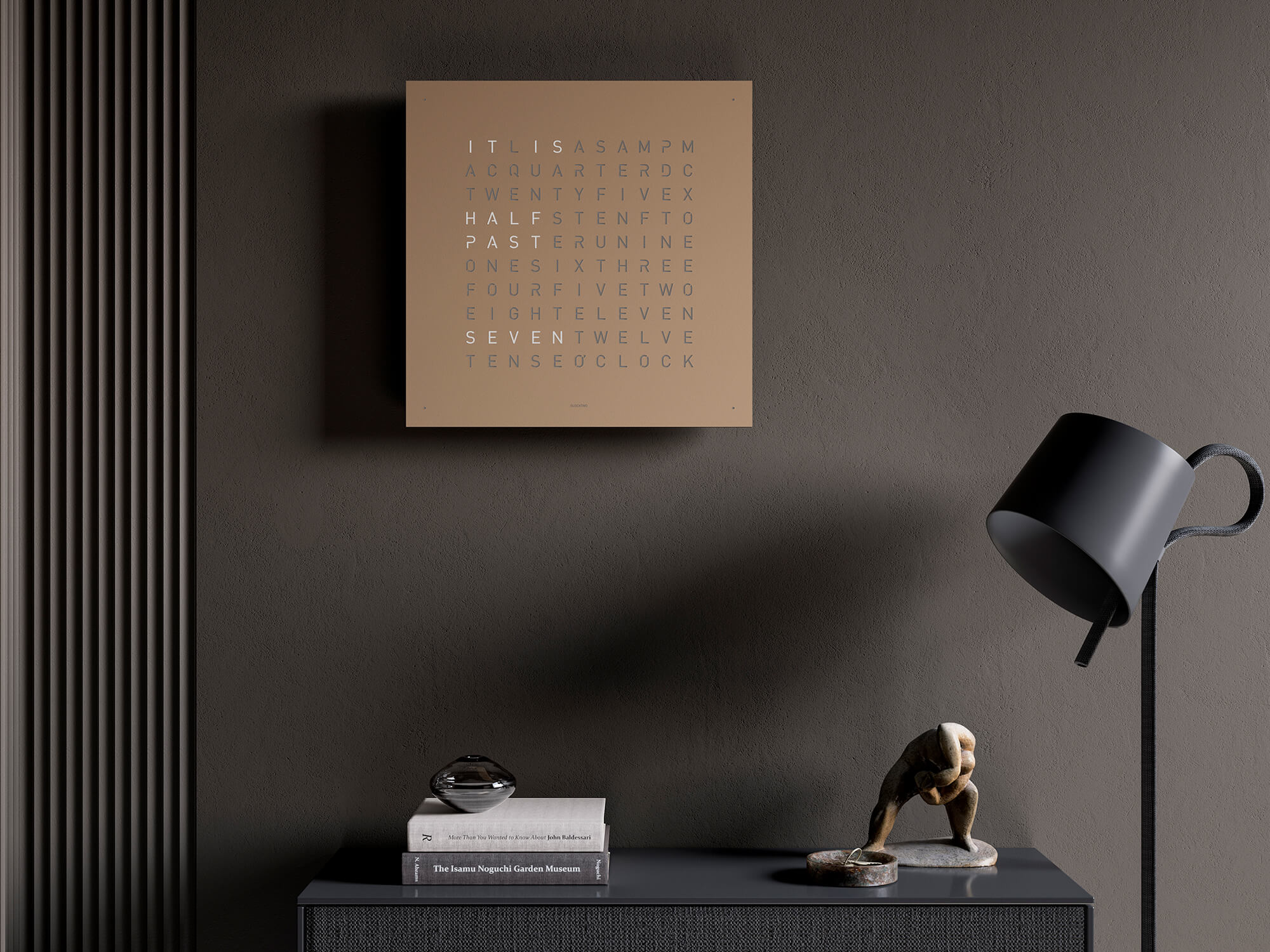 QLOCKTWO Earth 45 Hazelnut Wall Clock Watch QT4ENHAPC Image 3