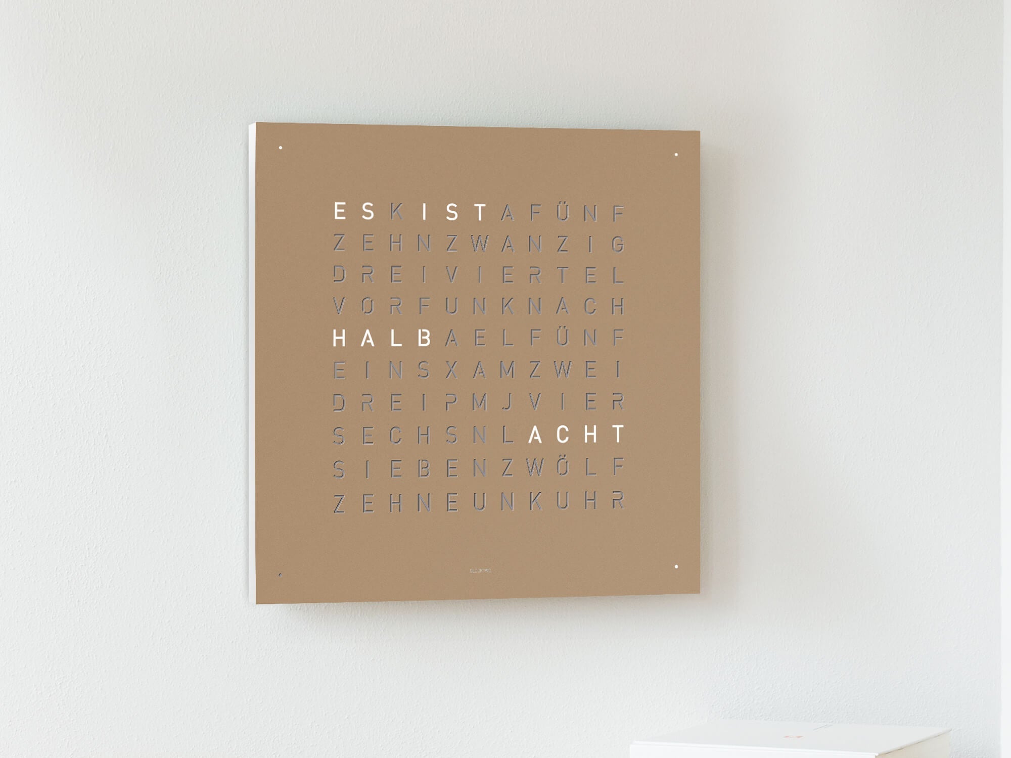 QLOCKTWO Earth 45 Hazelnut Wall Clock Watch QT4ENHAPC Image 5