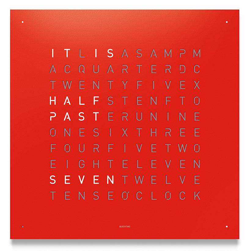 QLOCKTWO Earth 45 Red Pepper Wall Clock Watch QT4ENREPC Image 1
