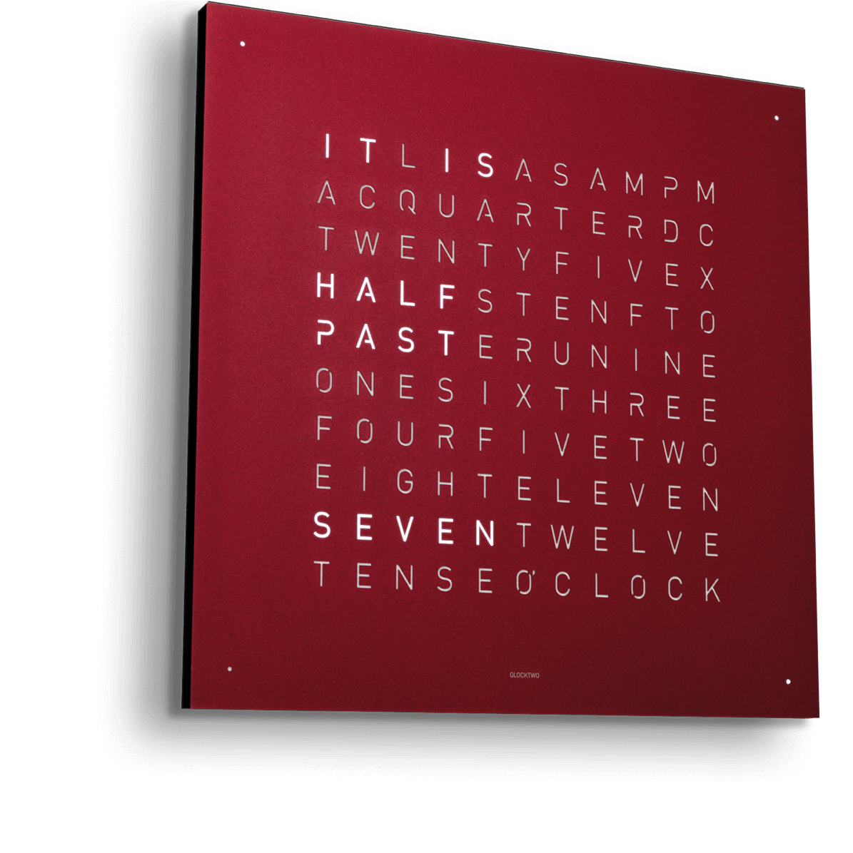 QLOCKTWO Earth 45 Red Velvet Wall Clock Watch QT4ENRRVC Image 3