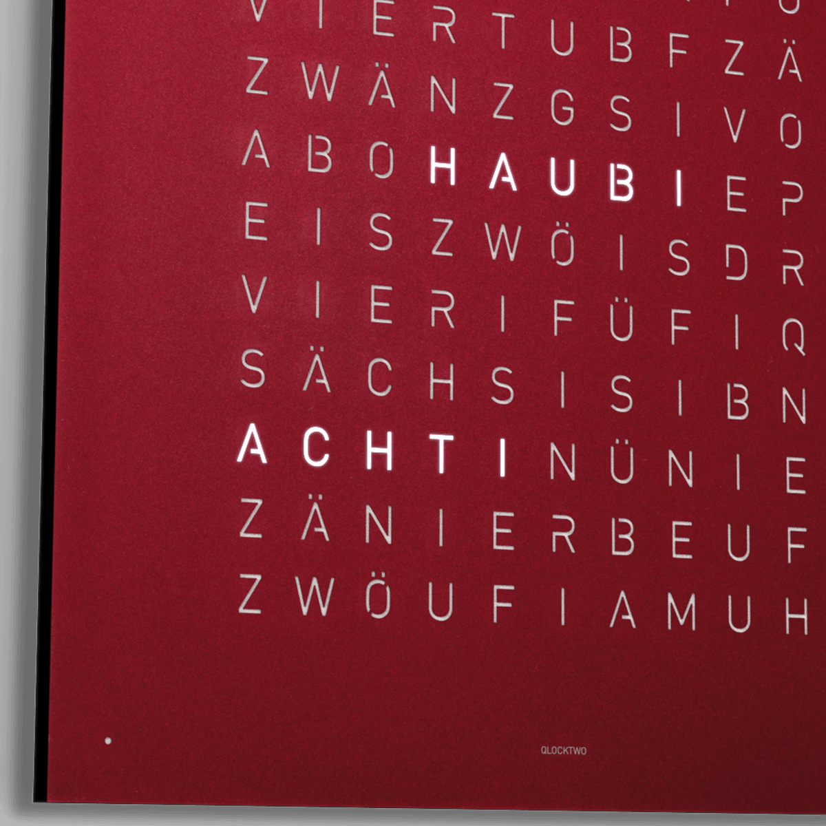QLOCKTWO Earth 45 Red Velvet Wall Clock Watch QT4ENRRVC Image 4