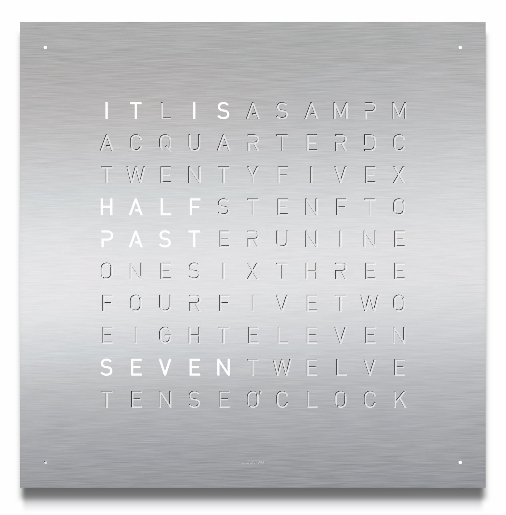 QLOCKTWO Earth 45 Stainless Steel Wall Clock Watch QT4ENSS Image 1