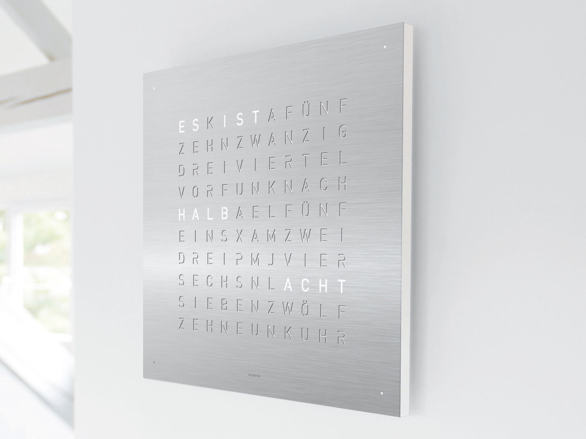 QLOCKTWO Earth 45 Stainless Steel Wall Clock Watch QT4ENSS Image 4