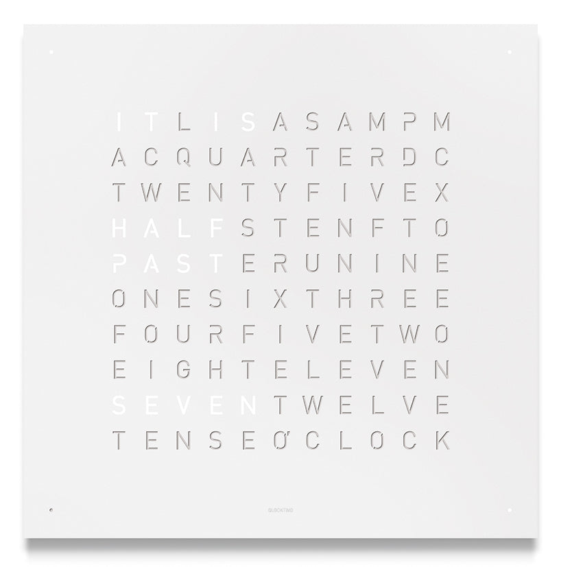 QLOCKTWO Earth 45 White Pepper Wall Clock Watch QT4ENWHPC Image 1