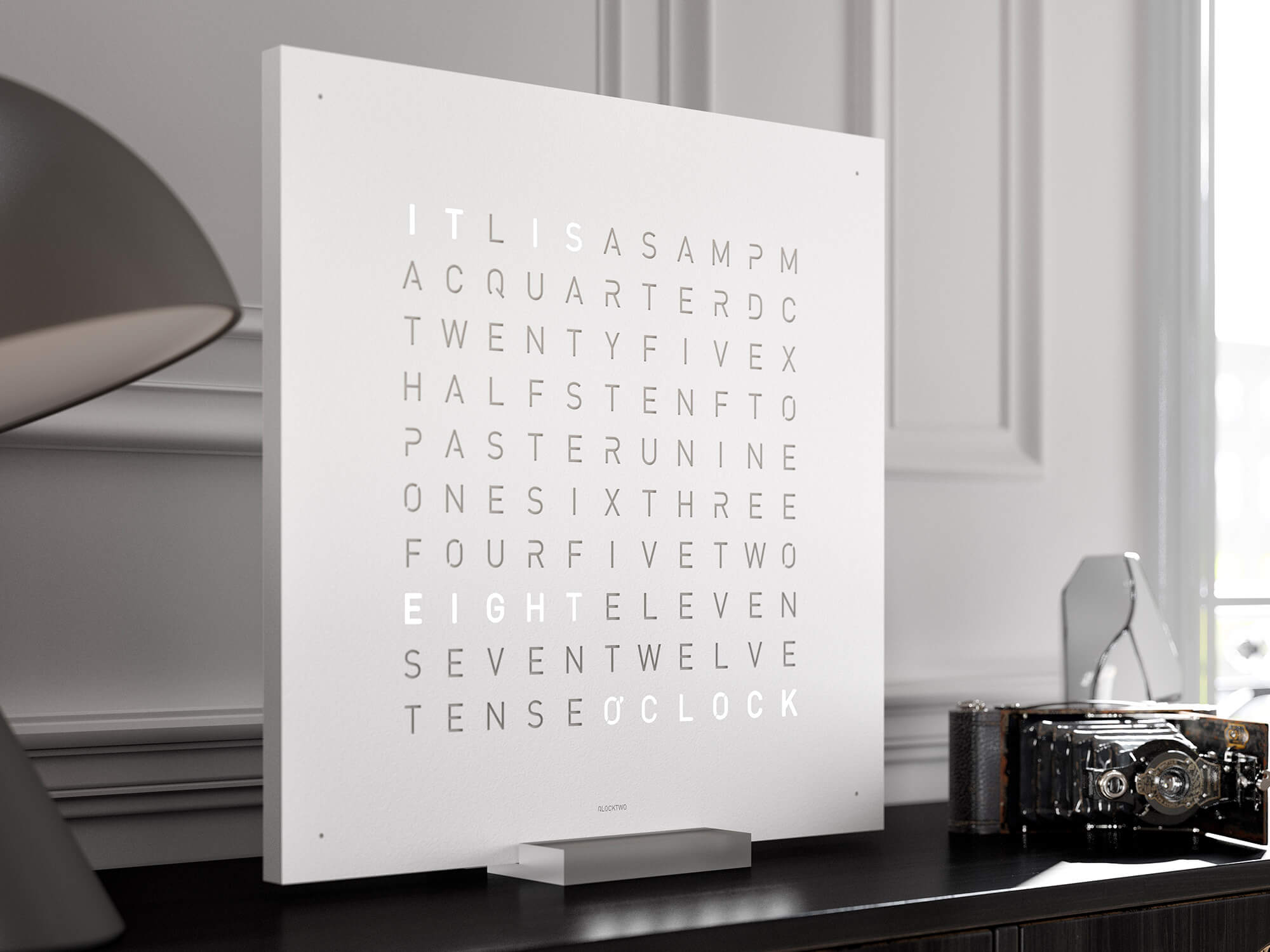 QLOCKTWO Earth 45 White Pepper Wall Clock Watch QT4ENWHPC Image 3
