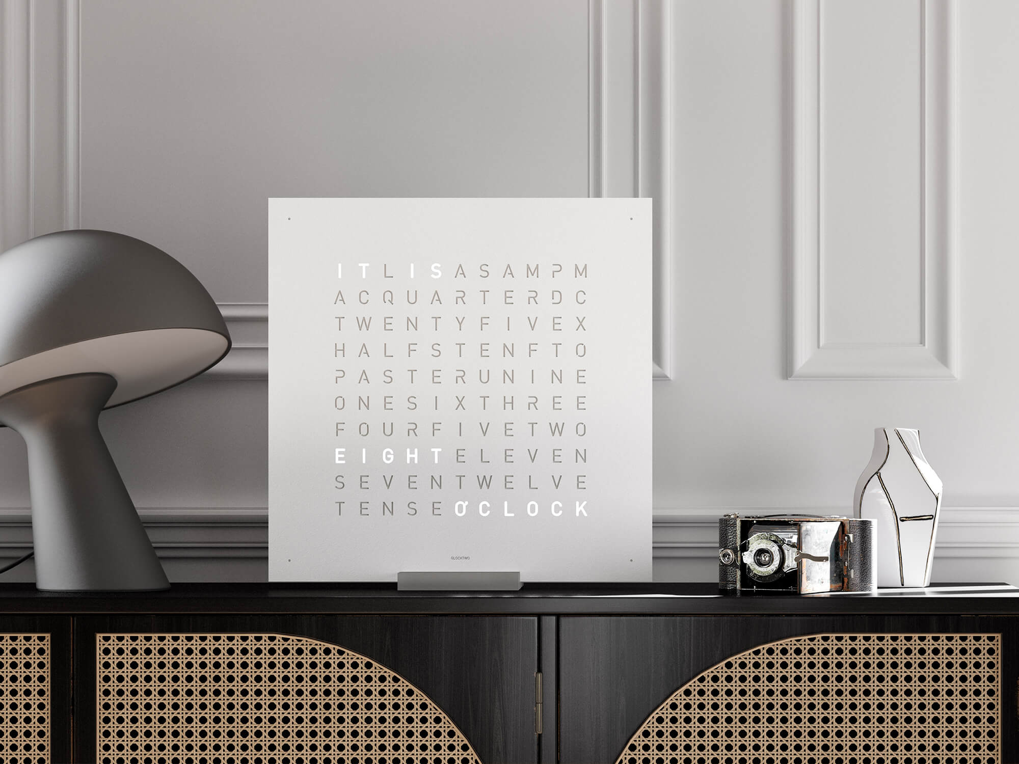 QLOCKTWO Earth 45 White Pepper Wall Clock Watch QT4ENWHPC Image 5
