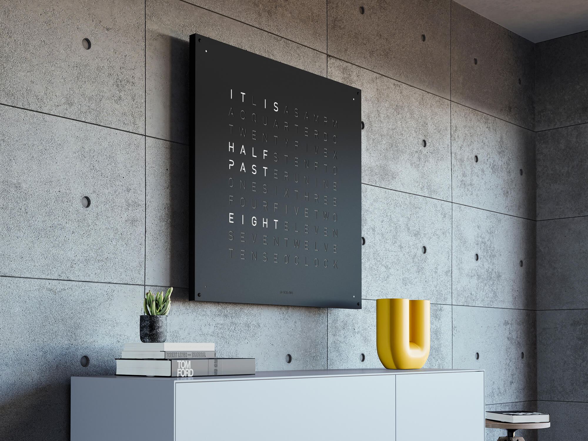 QLOCKTWO Earth 90 Black Pepper Wall Clock Watch LG4ENBLPC Image 3