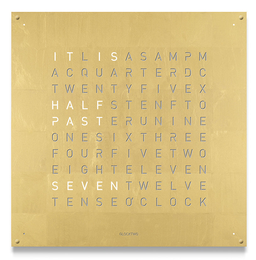 QLOCKTWO Earth 90 Creators Edition Gold Wall Clock Watch LG4ENGD Image 1