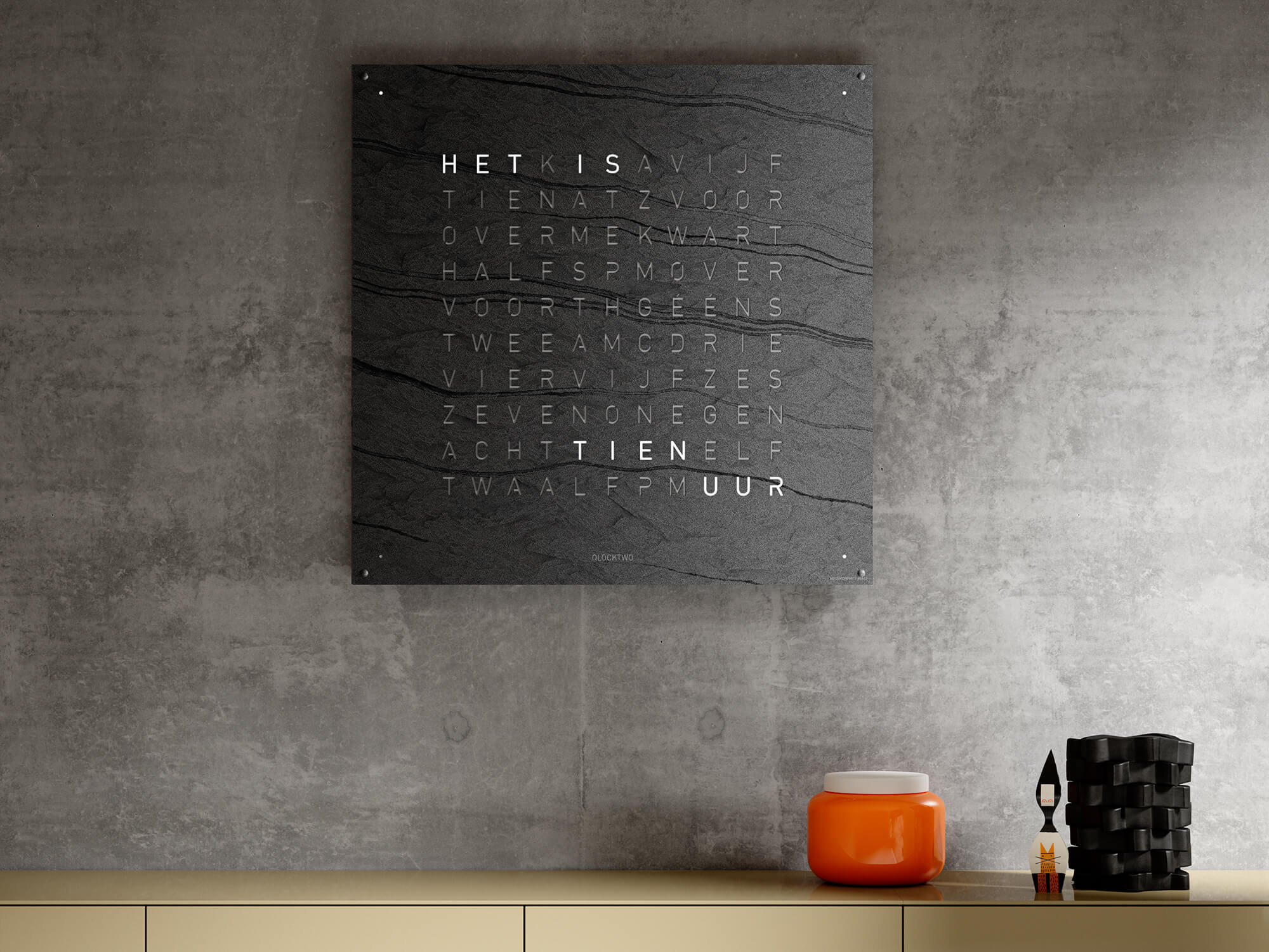 QLOCKTWO Earth 90 Creators Edition Metamorphite Wall Clock Watch LG4ENMM Image 5