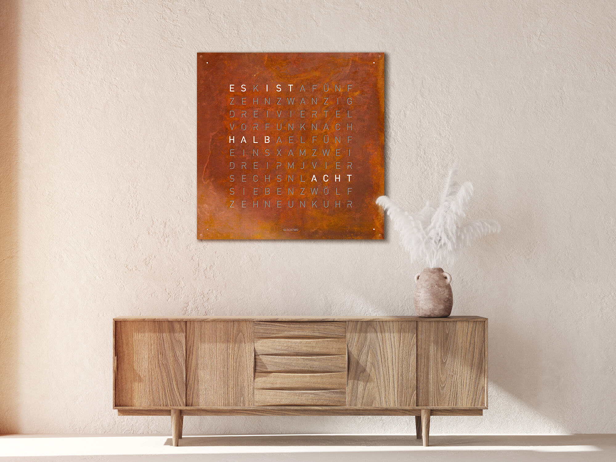 QLOCKTWO Earth 90 Creators Edition Rust Wall Clock Watch LG4ENRT Image 10