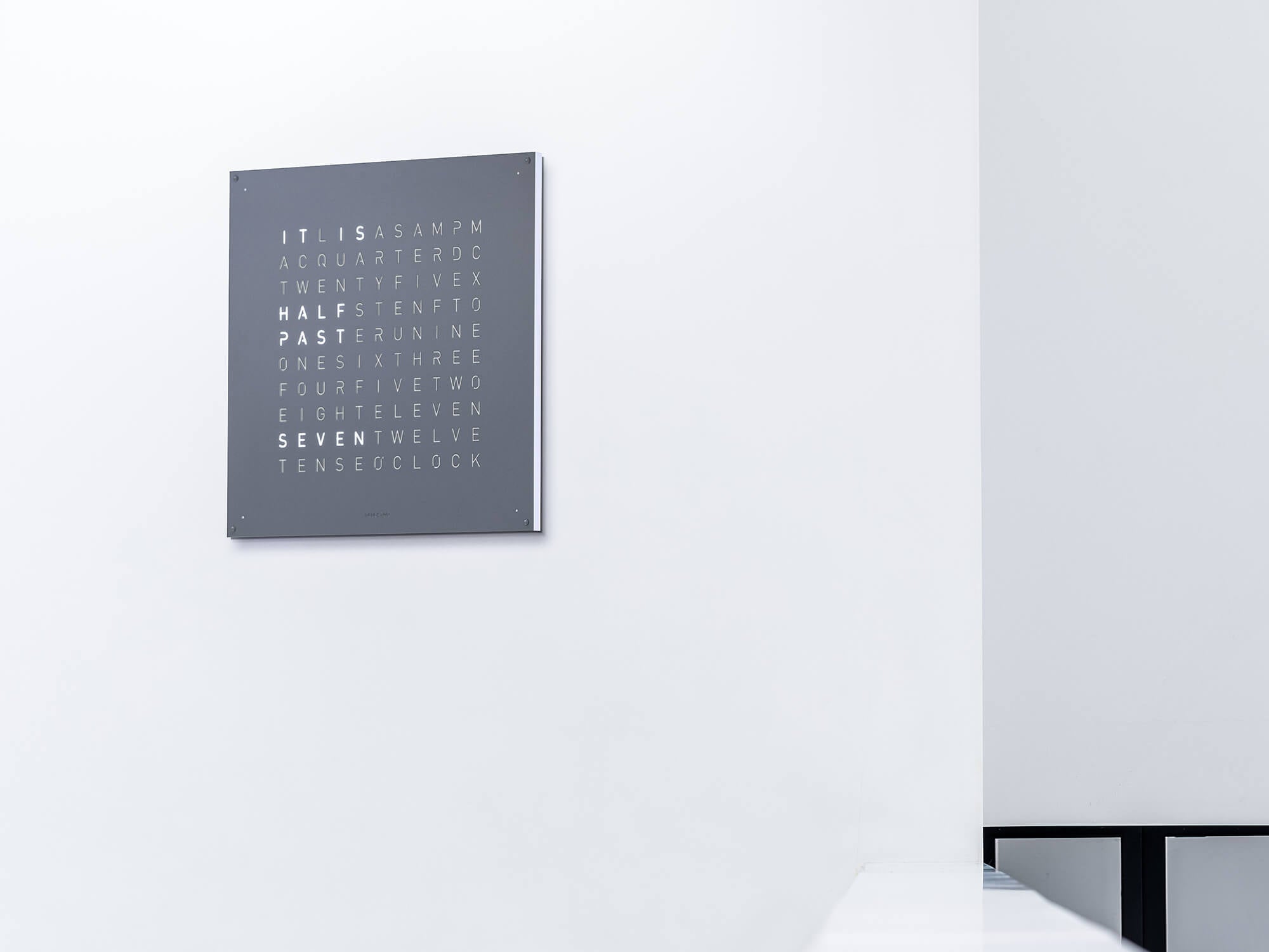QLOCKTWO Earth 90 Grey Pepper Wall Clock Watch LG4ENGRPC Image 4