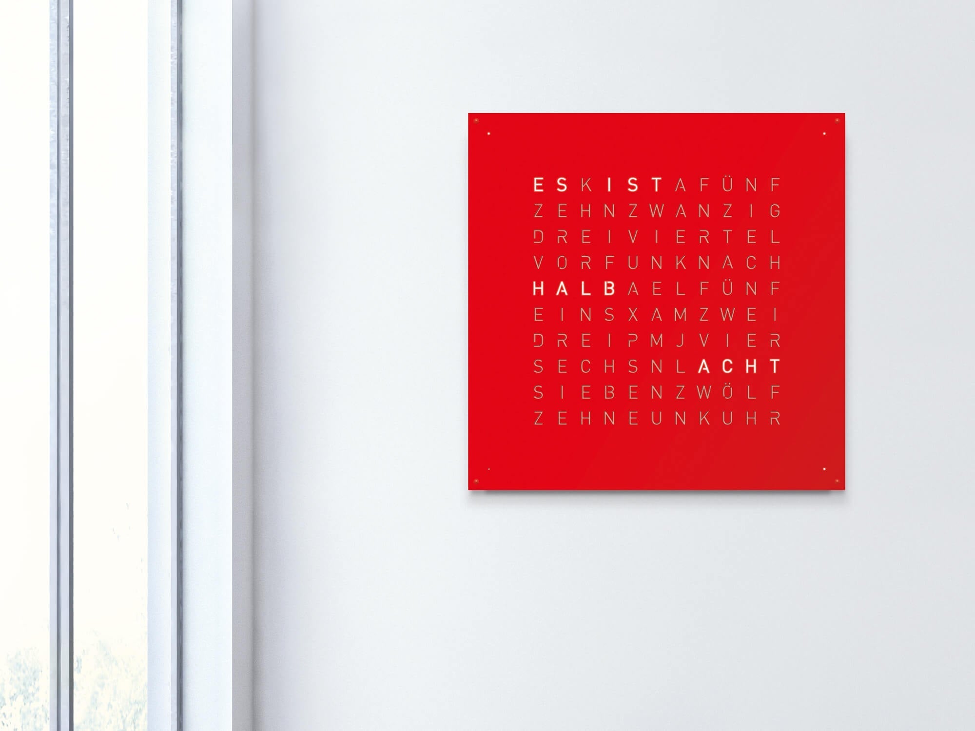 QLOCKTWO Earth 90 Red Pepper Wall Clock Watch LG4ENREPC Image 4