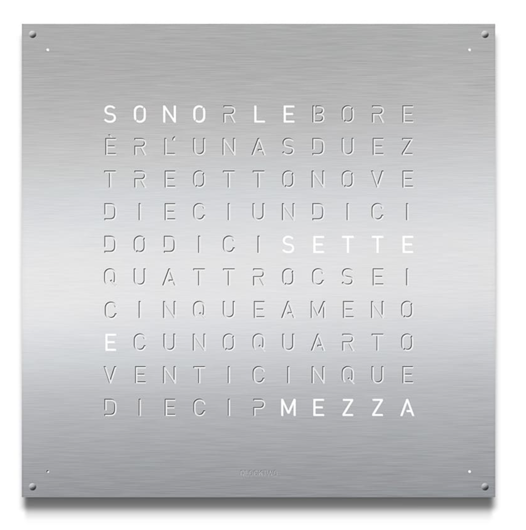 QLOCKTWO Earth 90 Stainless Steel Wall Clock Watch LG4ENSS Image 1