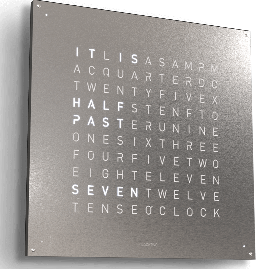 QLOCKTWO Earth 90 Stainless Steel Wall Clock Watch LG4ENSS Image 5