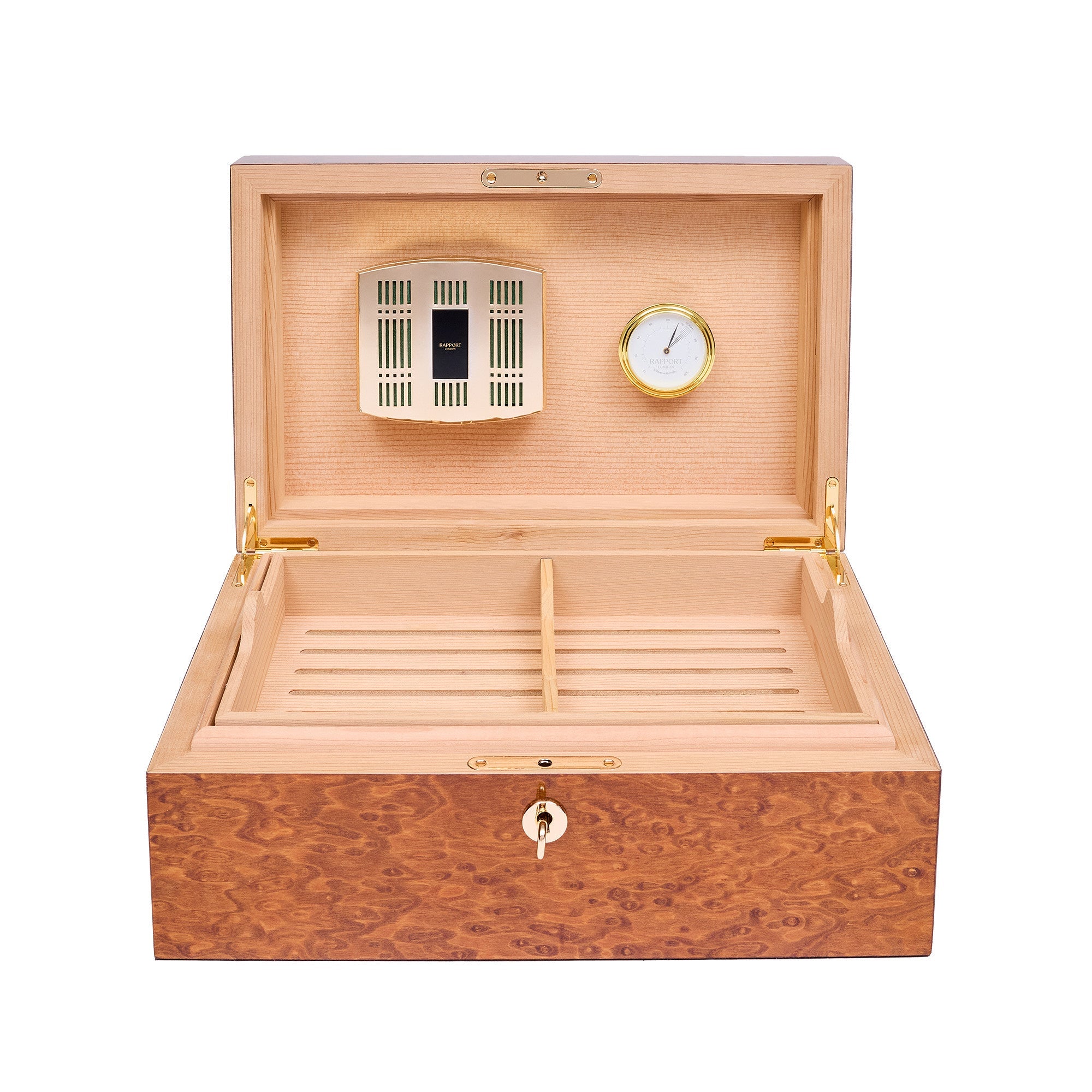 Rapport Brompton Burr Walnut Large Humidor RPT-196 Image 1