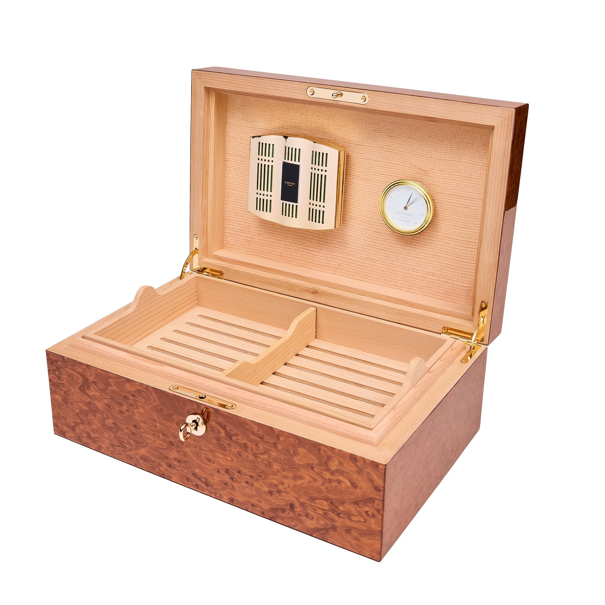 Rapport Brompton Burr Walnut Large Humidor RPT-196 Image 2