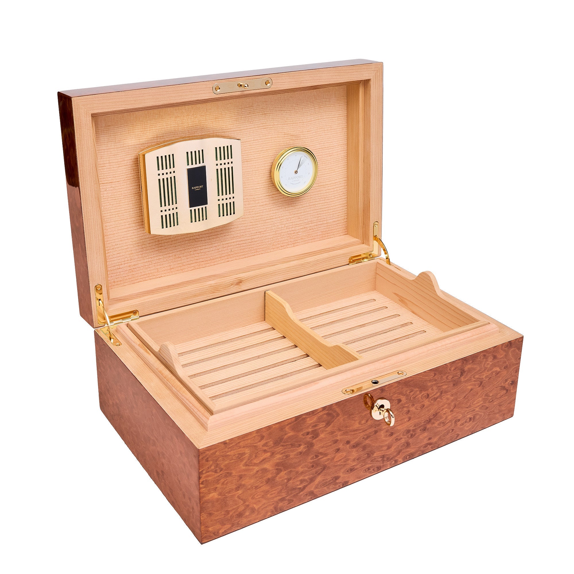 Rapport Brompton Burr Walnut Large Humidor RPT-196 Image 3