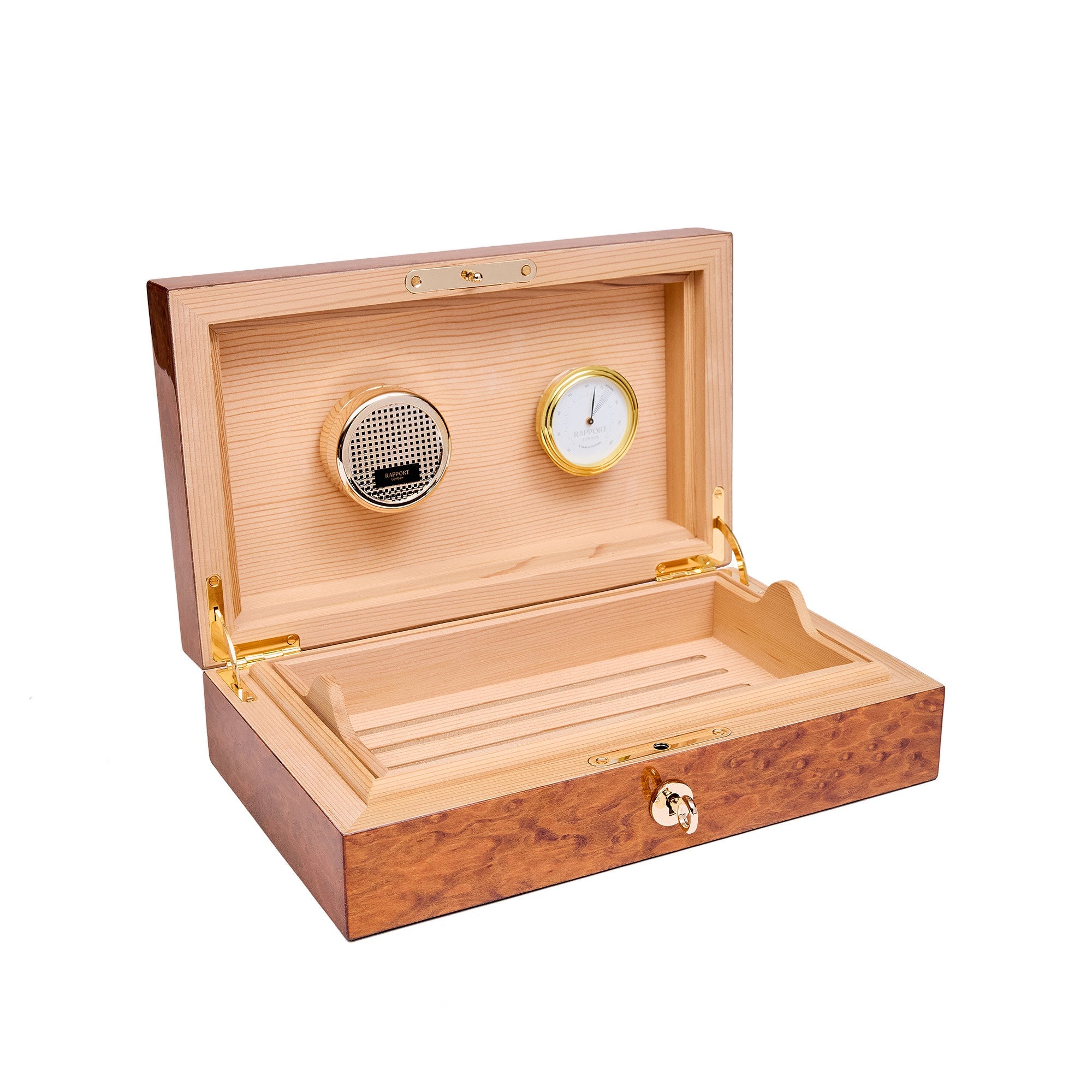 Rapport Brompton Burr Walnut Small Humidor RPT-194 Image 3