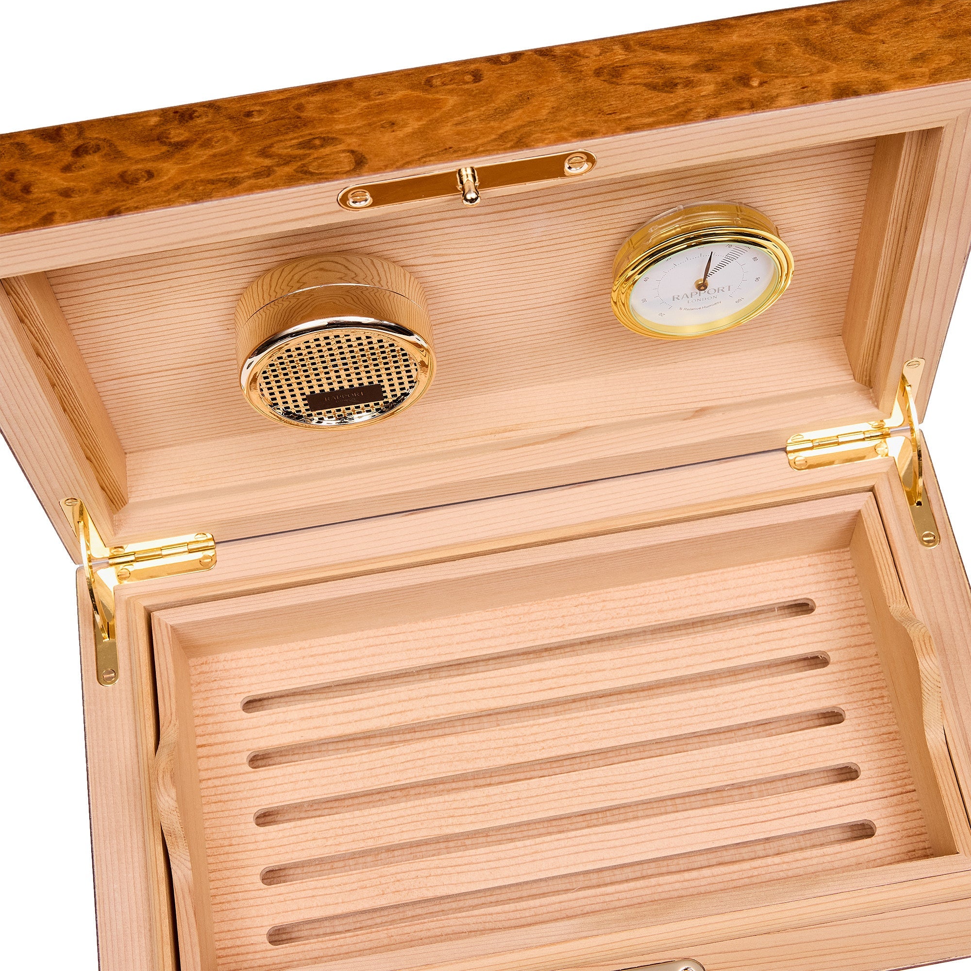 Rapport Brompton Burr Walnut Small Humidor RPT-194 Image 5