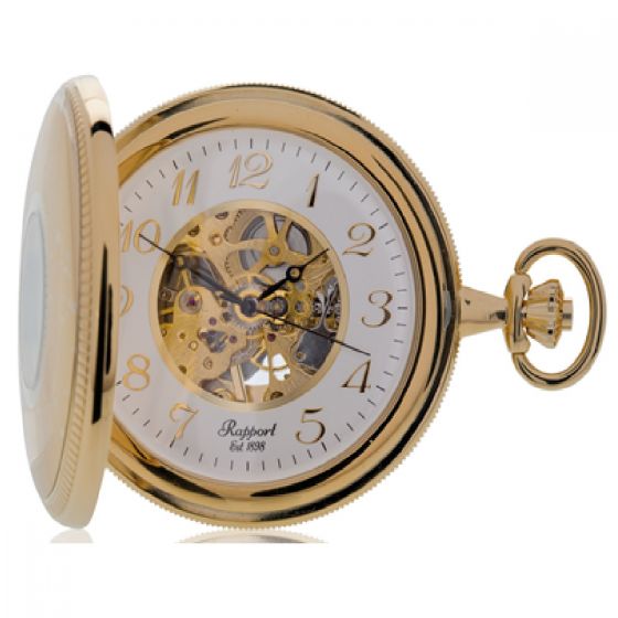 Rapport Pocket Watch Half Hunter Gold Plated PW46 Image 3
