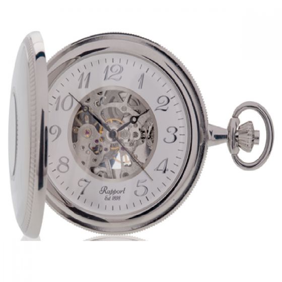 Rapport Pocket Watch Half Hunter Silver Tone PW47 Image 1
