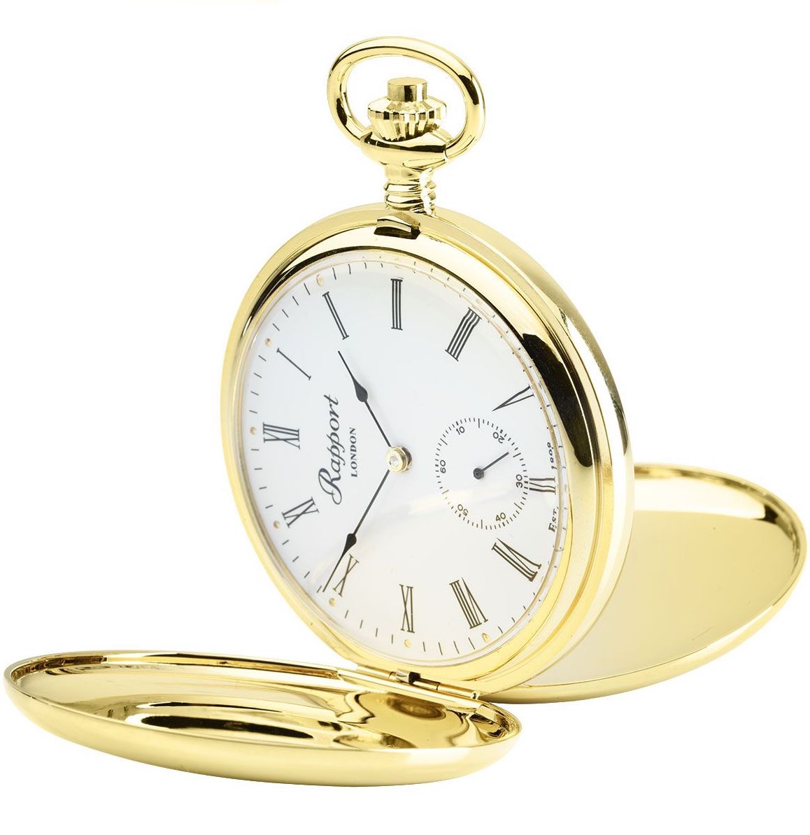 Rapport Pocket Watch Mechanical Double Hunter Gold Plated PW10 Image 1