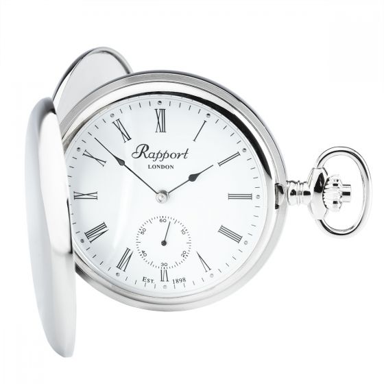 Rapport Pocket Watch Mechanical Double Hunter Silver Tone PW11 Image 3