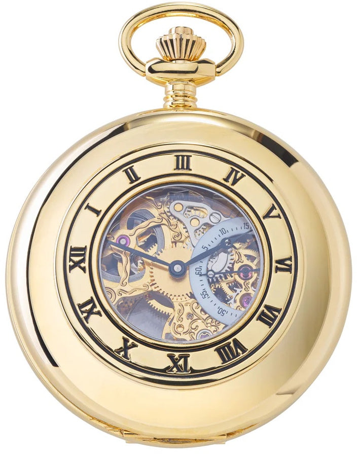 Rapport Pocket Watch Mechanical Half Hunter Gold Tone PW44 Image 5