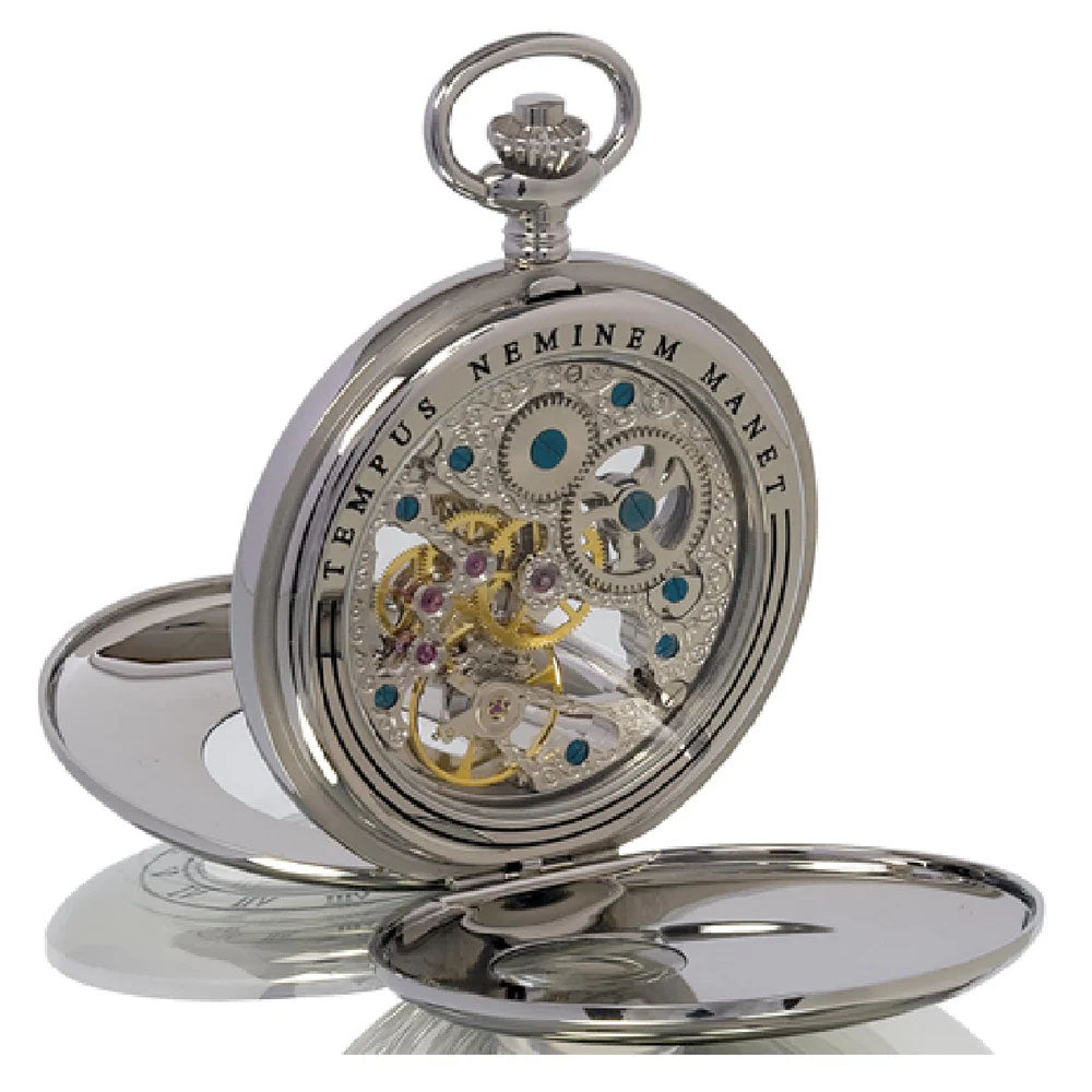 Rapport Pocket Watch Mechanical Half Hunter Silver Tone PW45 Image 2