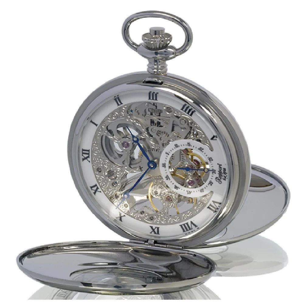 Rapport Pocket Watch Mechanical Half Hunter Silver Tone PW45 Image 3