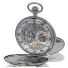 Rapport Pocket Watch Mechanical Half Hunter Silver Tone PW45 Image 3