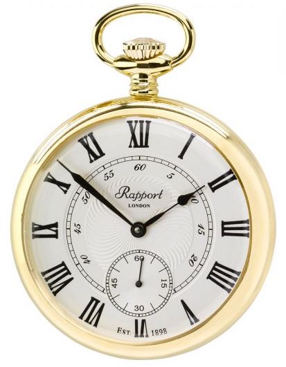 Rapport Pocket Watch Mechanical Open Face Gold Plated PW22 Image 1