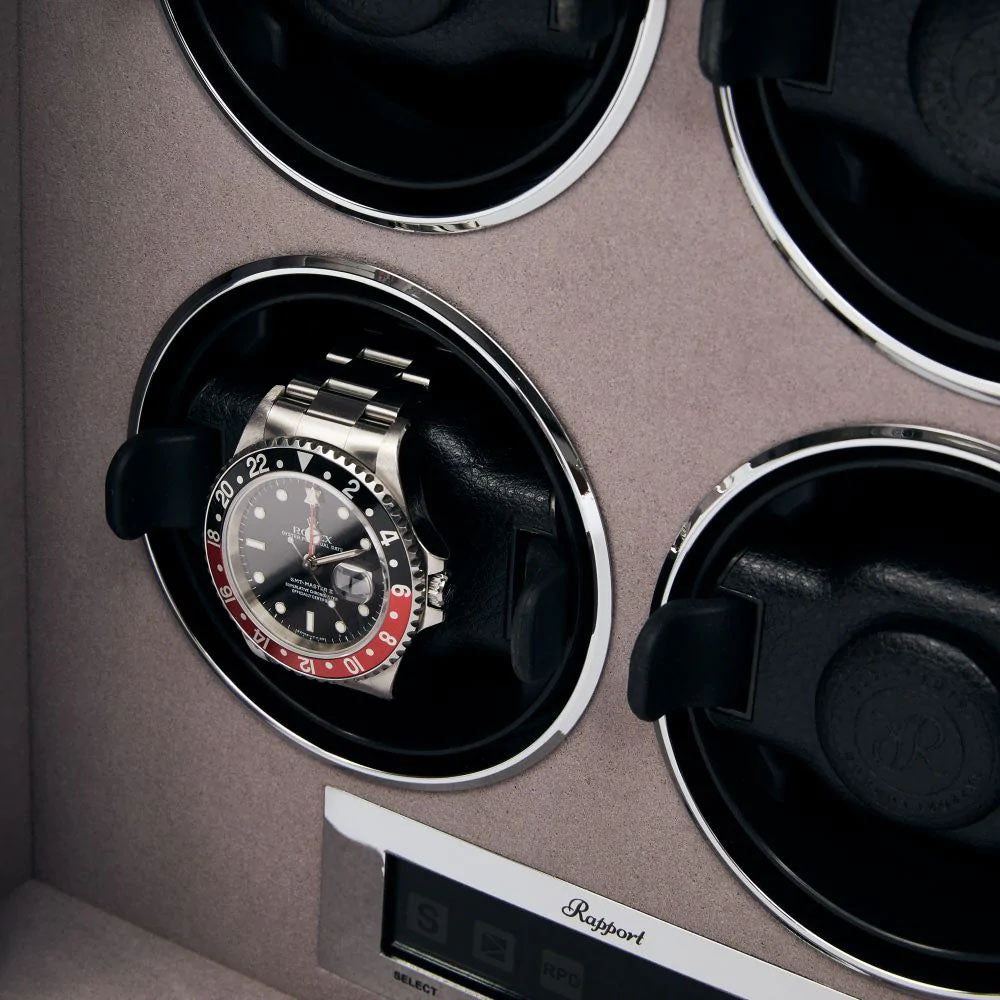 Rapport Watch Winder Quantum Quad Four Leather Grey W624 Image 5