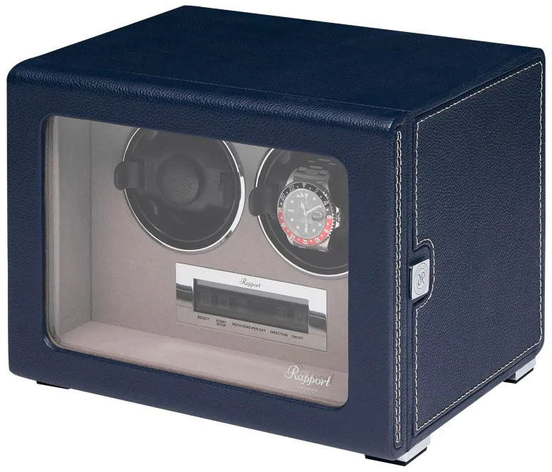 Rapport Watch Winder Quantum Quad Two Leather Blue W632 Image 1