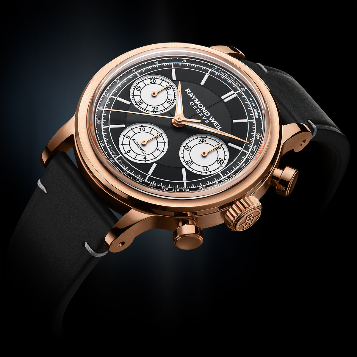 Raymond Weil Millesime Automatic Tri-Compax Chronograph Black Sector Watch RMW-1761 Image 5