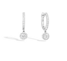 Recarlo Anniversary Halo 18ct White Gold Diamond Drop Earrings REC-340 Image 1